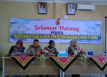 Dinas Dukcapil Kota Solok Adakan Sosialisasi Pelaporan Kematian di Aula Kantor Camat Lubuk Sikarah