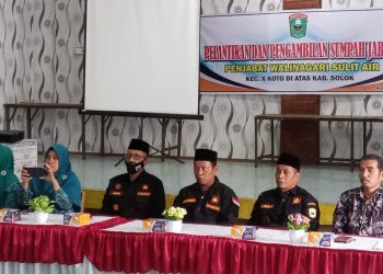 Nagari Sulit Air Laksanakan Serah Terima dan pengambilan Sumpah Jabatan WaliNagari