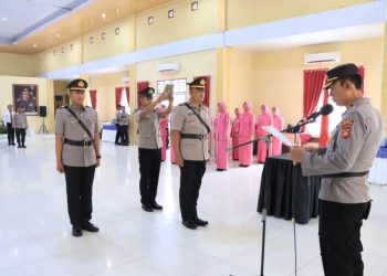 Kapolres AKBP Imam Syafi’i Pimpin Sertijab Kasat Lantas Polres Banyuasin