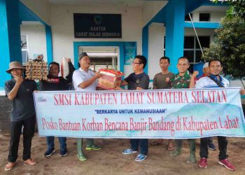 Posko Bantuan Bencana SMSI Lahat Salurkan Donasi dari SMSI Banyuasin