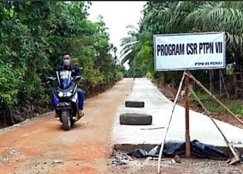 PTPN 7 Unit Betung Krawo Lanjutkan Pengecoran Jalan Walisongo