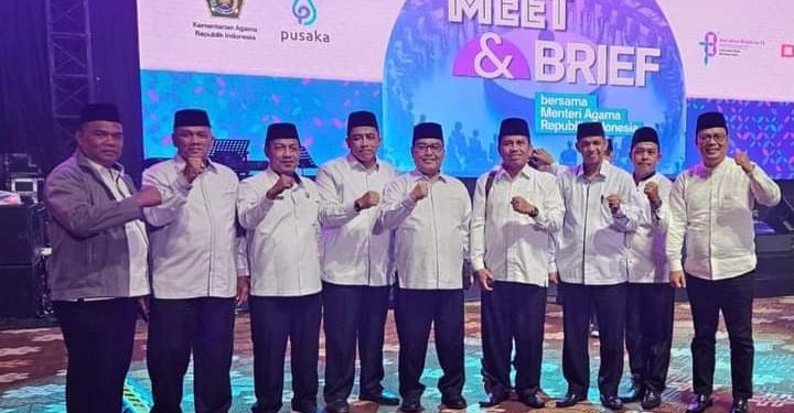 Kepala Kemenag Kota Solok H.Mustafa mengikuti rangkaian acara Meet dan Brief 4000 ASN Kemenag RI