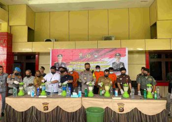 Mantap, Kapolres Banyuasin Pimpin Pemusnahan Narkotika