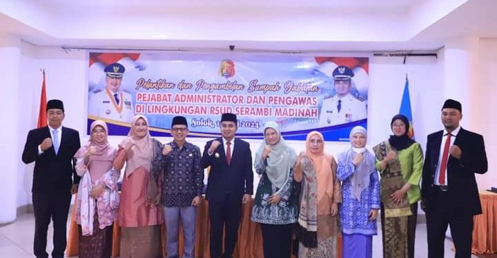 7 Pejabat Administrator dan Pengawas Dilingkungan RSUD Serambi Madinah dilantik Wawako Solok