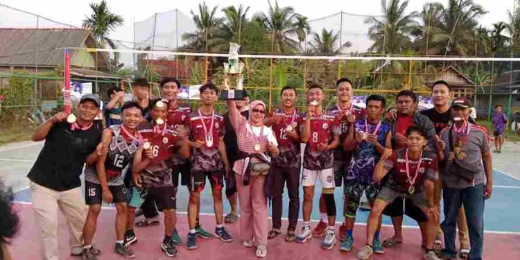 Giat Polisi Sanjo, Bhabinkamtibmas Polsek Rambutan Monitoring Final Turnamen Bola Volly