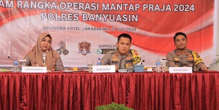Dalam Rangka Operasi Mantap Praja Musi 2024, Polres Banyuasin Gelar Bimtek Tata Kelola Kerawanan