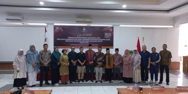 KPU Kota Solok Adakan Uji Publik Terhadap DPS PilGub dan Wagub serta PilWako dan Wawako Solok tahun 2024