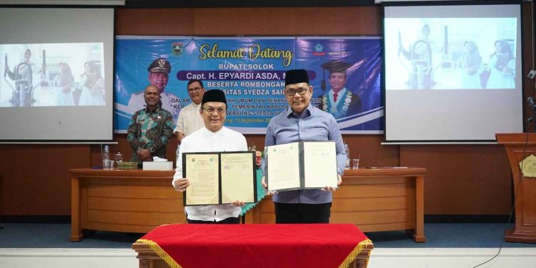 Bupati Solok sampaikan Kuliah Umum serta melakukan Kesepakatan Bersama (MoU) Antara Pemerintah Kabupaten Solok dengan Universitas Syedza Saintika