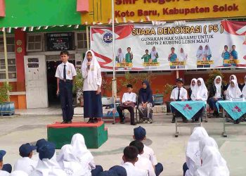 SMPN 2 Kubung Kab.Solok Mengadakan Pesta Demokrasi Pemilihan Ketua Osis Baru Periode 2024-2025