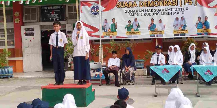 SMPN 2 Kubung Kab.Solok Mengadakan Pesta Demokrasi Pemilihan Ketua Osis Baru Periode 2024-2025