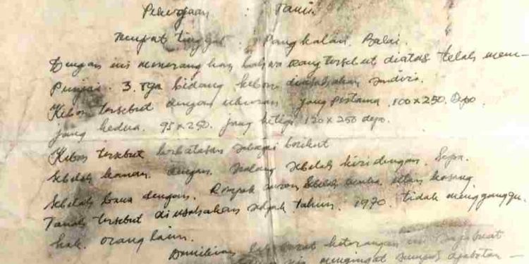 Ahli Waris Mengeluhkan Tanah nya Seluas 13,46 Hektar di Kuasai oleh PT. Tempirai Energi Resources.