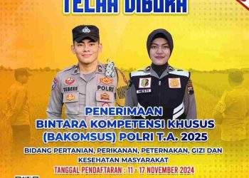 Polri Membuka Penerimaan Bintara Kompetensi Khusus (Bakomsus) 2025 dari Lulusan SMK/sederajat