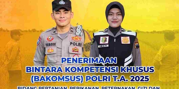 Polri Membuka Penerimaan Bintara Kompetensi Khusus (Bakomsus) 2025 dari Lulusan SMK/sederajat