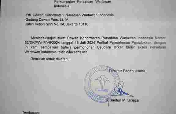 Surat AHU PWI Diblokir, Hendry Ch. Bangun Tidak Punya Legal Standing
