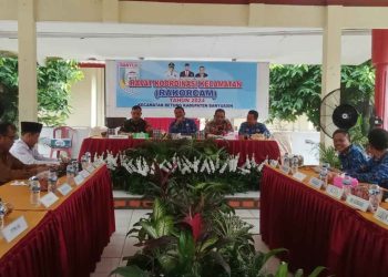 Plt Camat Dino Suryadinata SH Adakan Kegiatan Rapat koordinasi Tingkat Kecamatan Di Aula Kantor Camat Betung