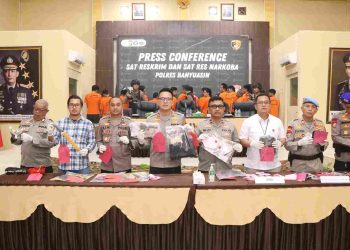 Senpi & Sabu Digulung, Polres Banyuasin Rilis Capaian Ungkap Kasus Periode Bulan Juni